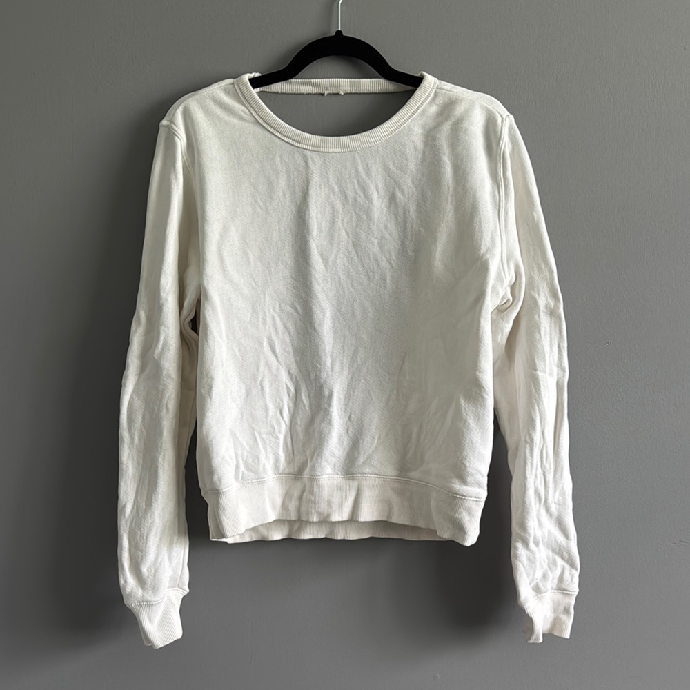 Open Back Spiritual Gangster White Crewneck Sweatshirt